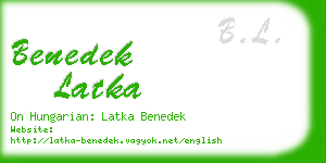 benedek latka business card